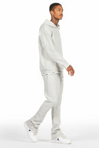 Lake Grey Mohair Knit Track Set