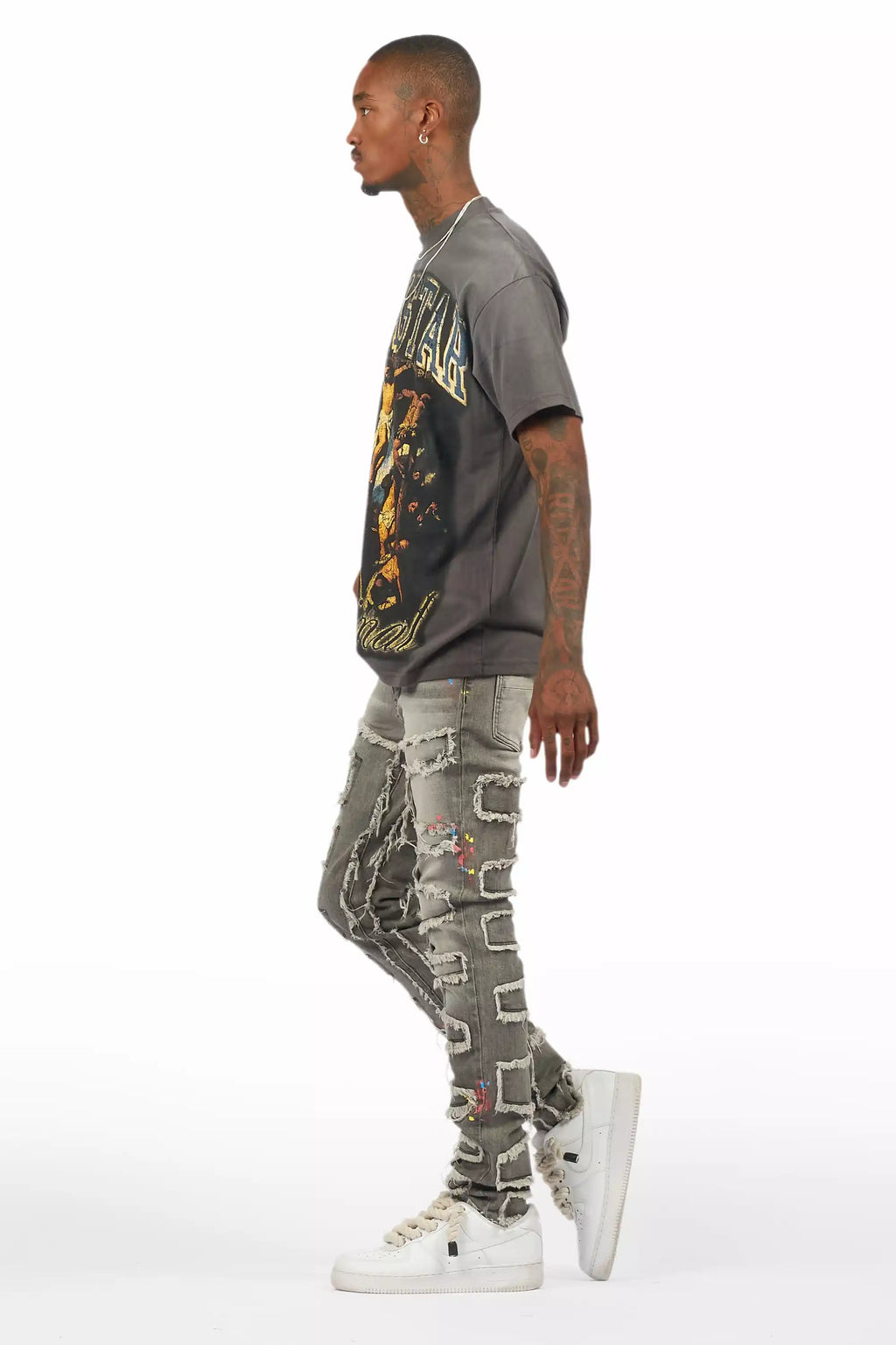 Waller Vintage Grey T-Shirt/Slim Jean Bundle