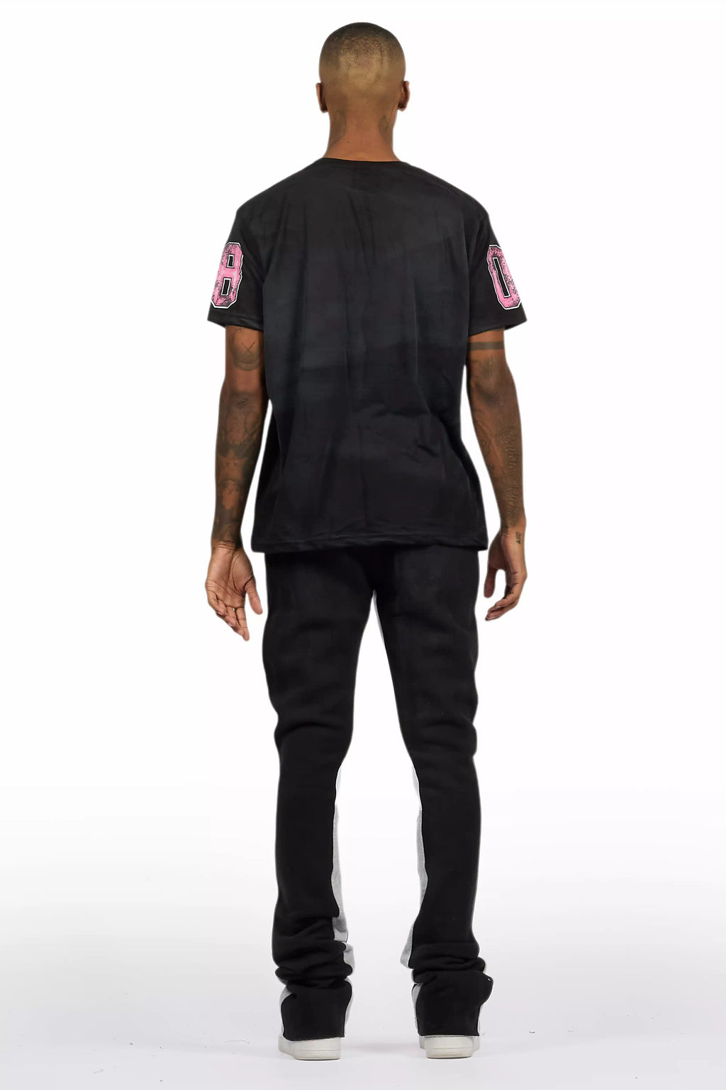 Fields Black/Pink T-Shirt/Stacked Flare Track Set