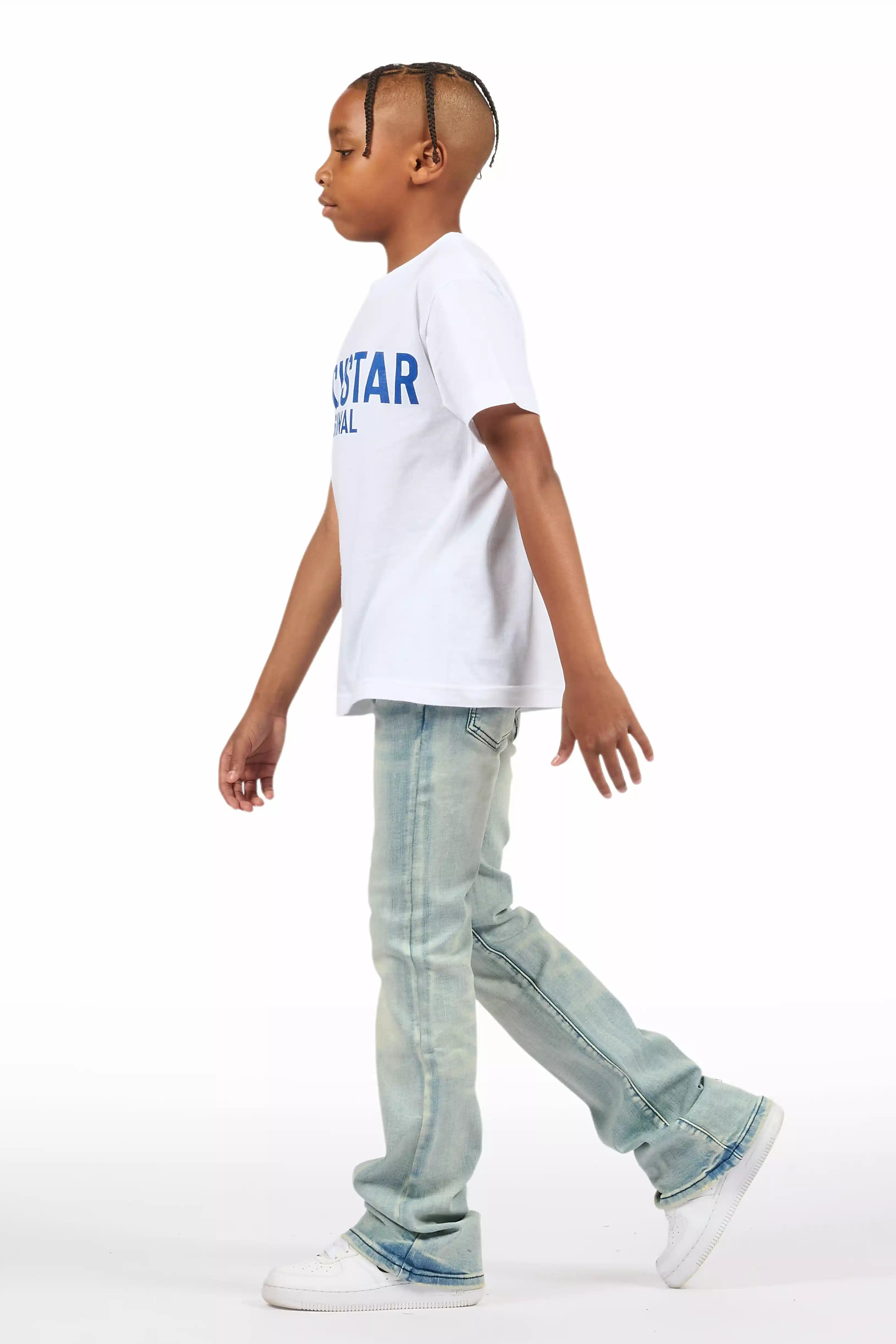 Boys Drick Light Blue Regular Fit Flare Jean