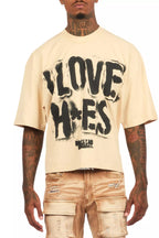 Banyan Beige/Black Boxy Crop T-Shirt