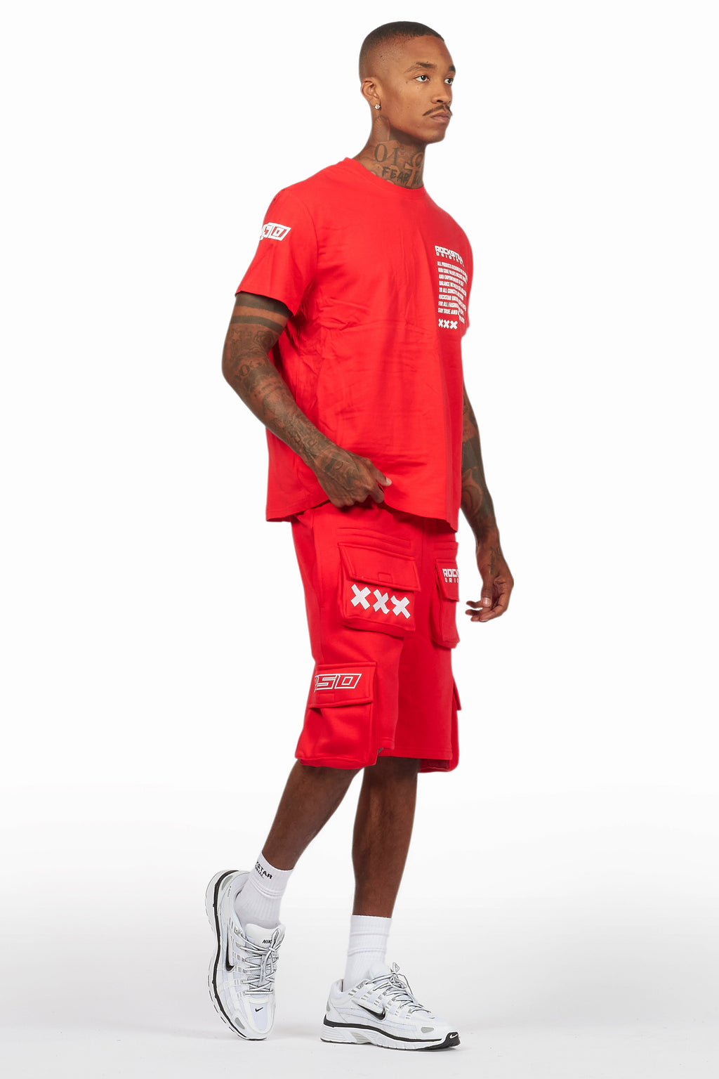 Jash Red/White Short Set