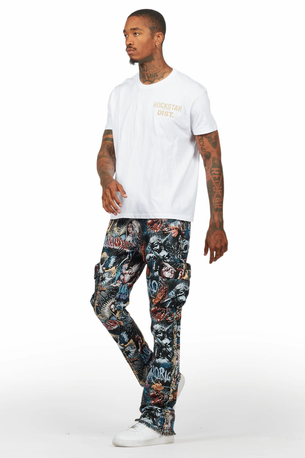 Dalai Multi Stacked Tapestry Flare Jean