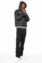 Achim Black Graphic Puffer Jacket