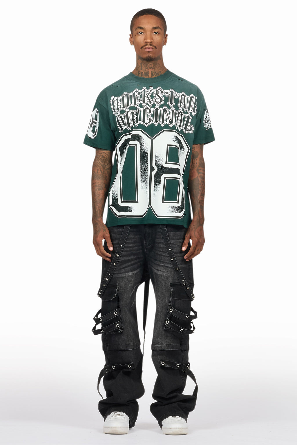 Nealon Black Baggy Cargo Fit Jean