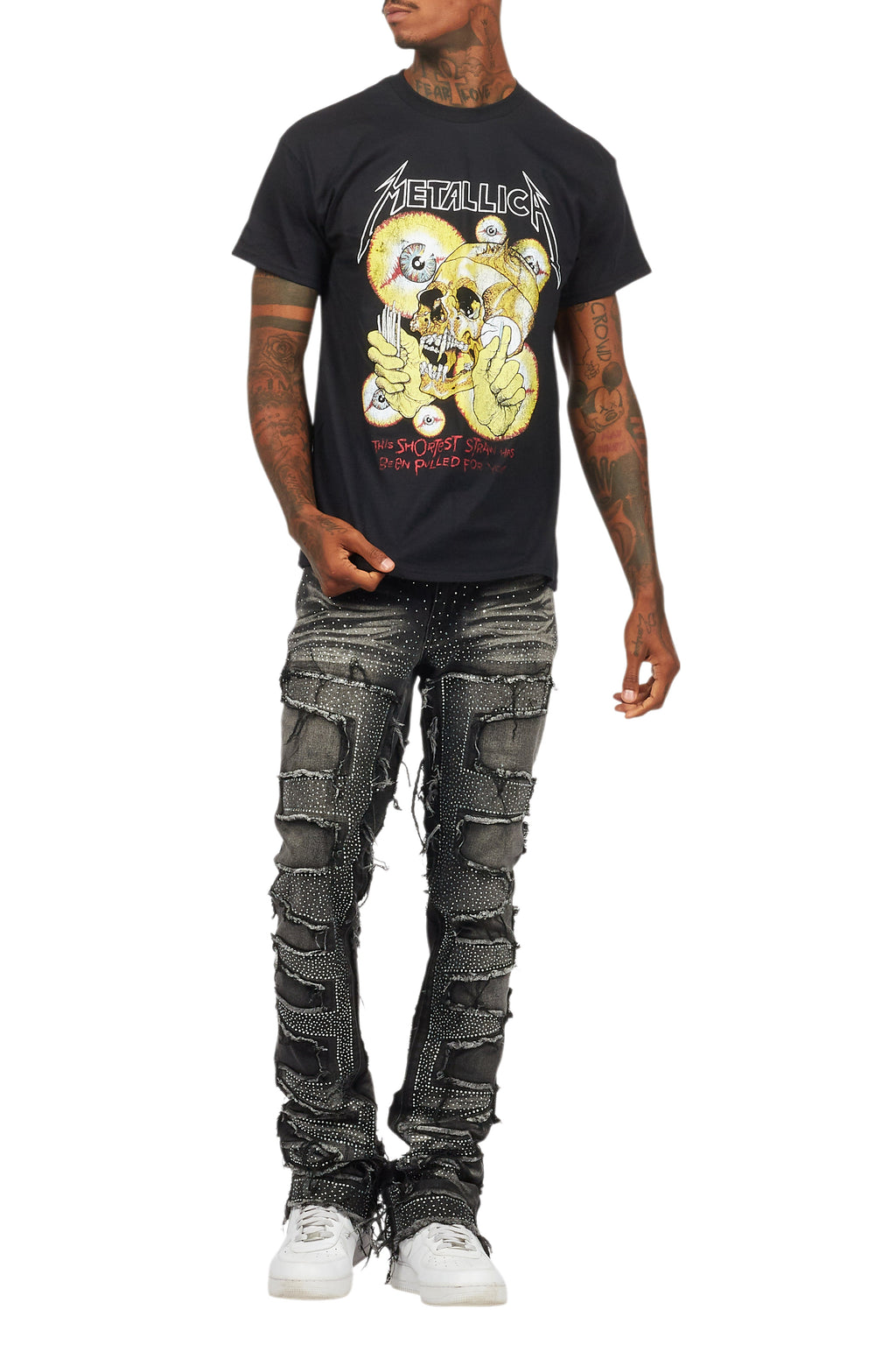 Metallica Shortest Straw Black/Red Graphic T-Shirt