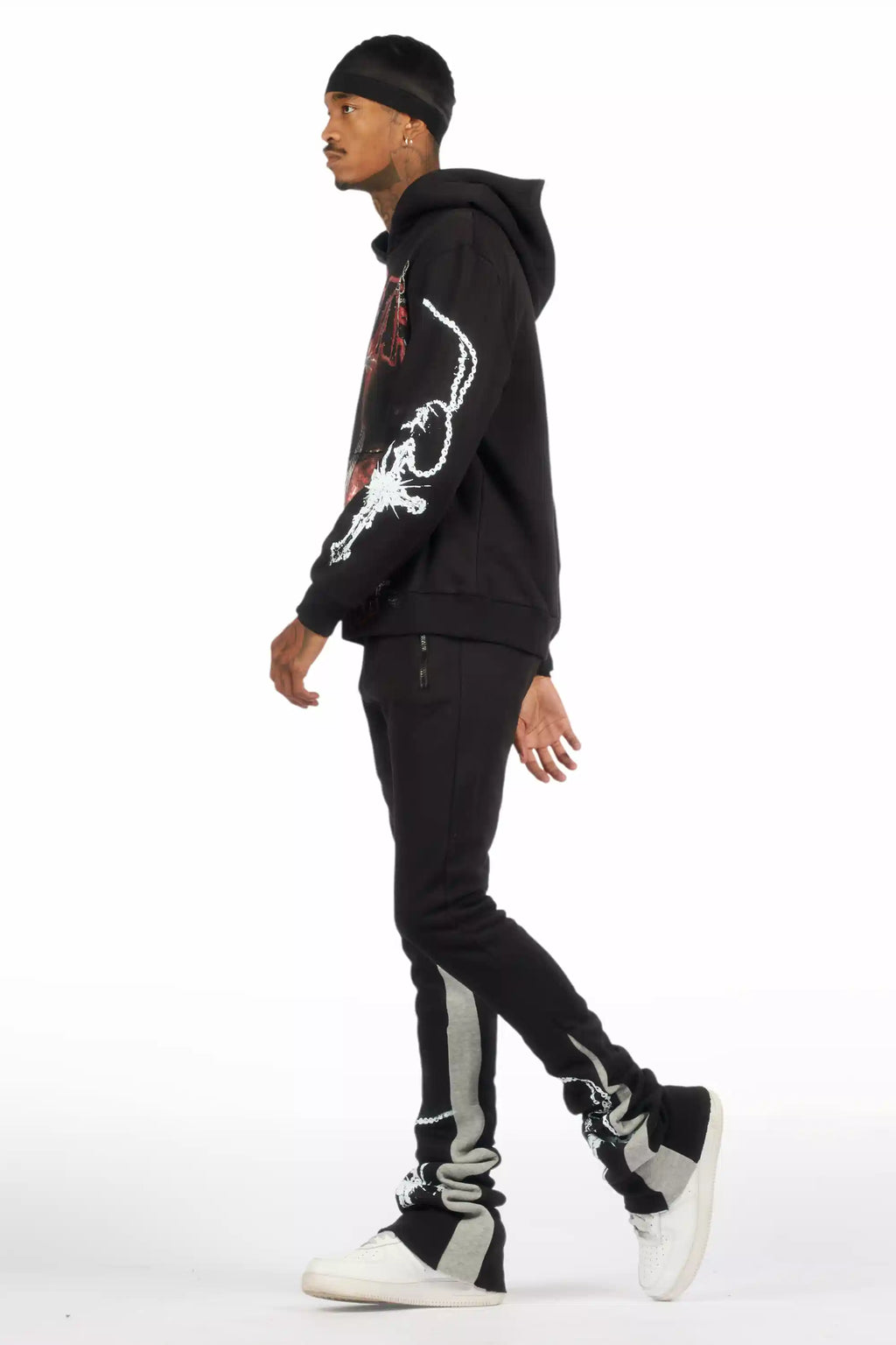 Vontae Black/Multi Hoodie/Super Stacked Track Set