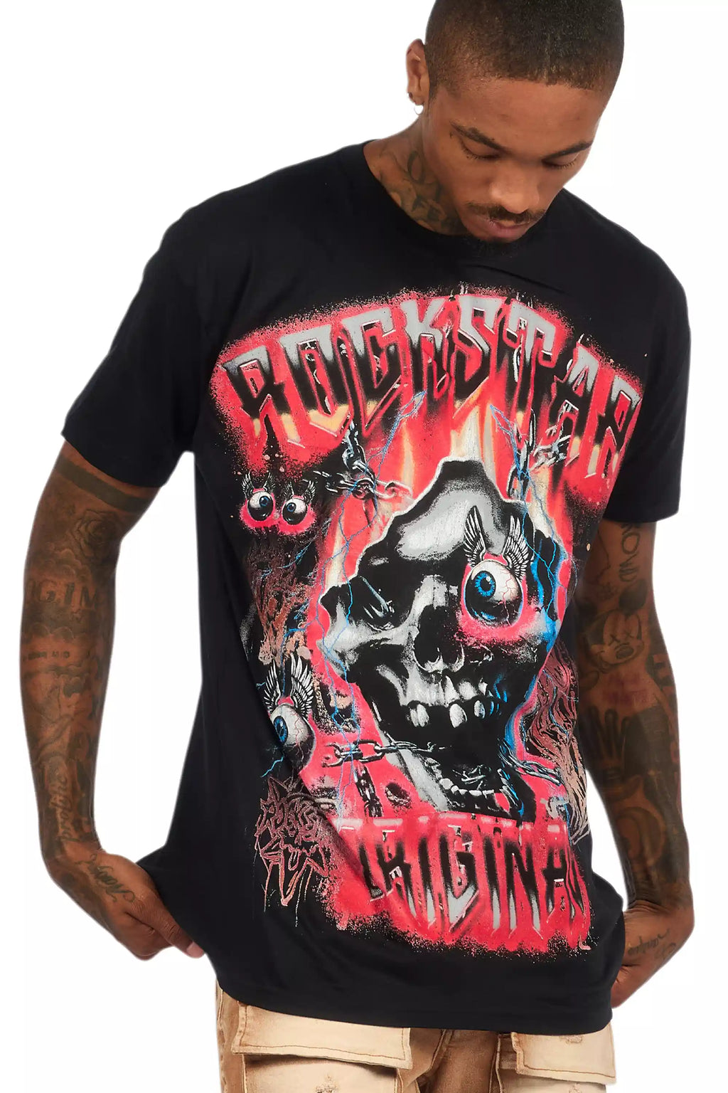 Styx Black/Red Oversized Graphic T-Shirt