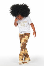 Girls Amiry Desert Camo Stacked Flare Cargo Jean