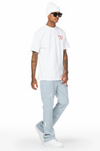 Andrew Heather Grey Patchwork Stacked Flare Pants