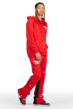 Jaco Red Hoodie Baggy Fit Pant Track Set