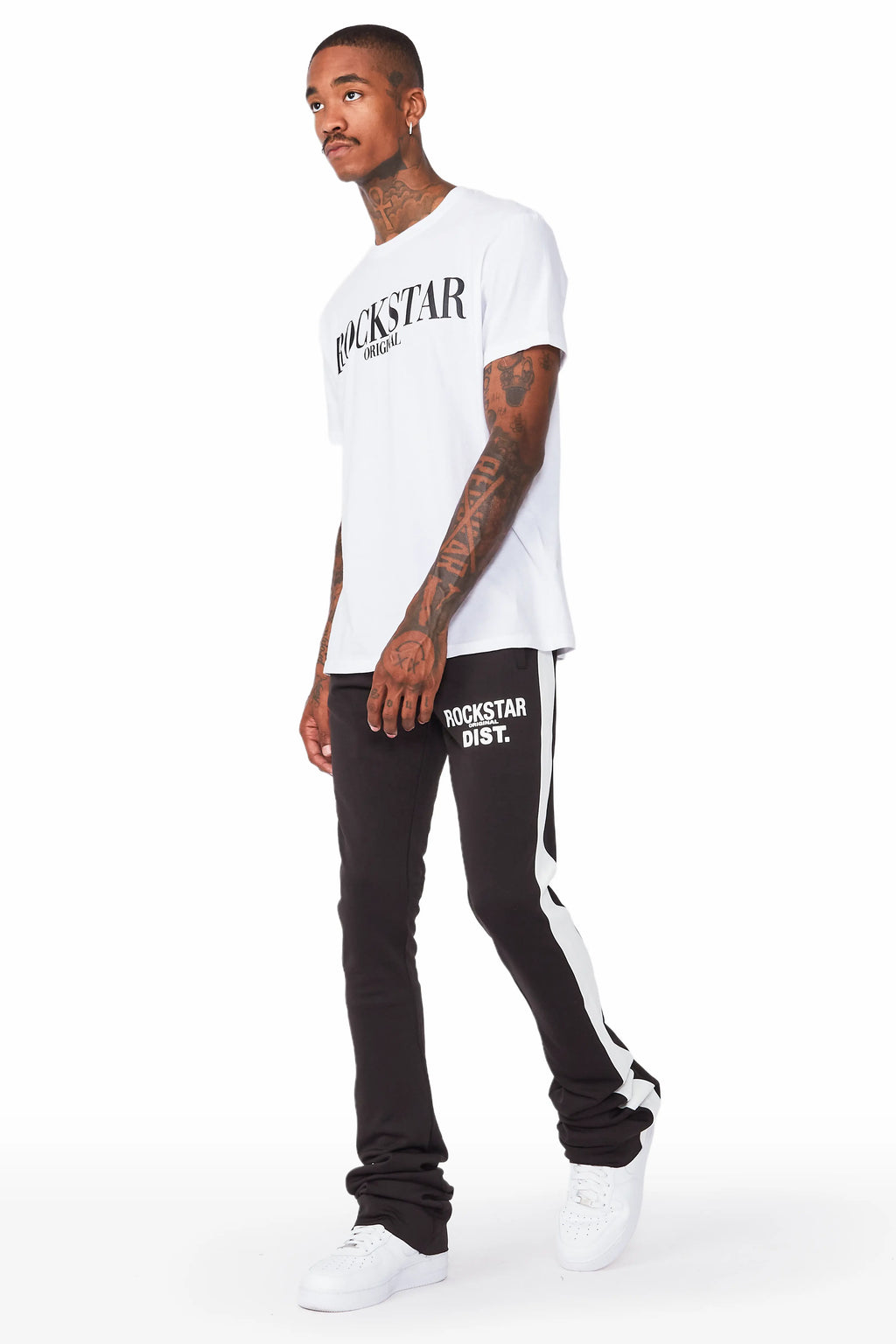 Landry Black Super Stacked Track Pant
