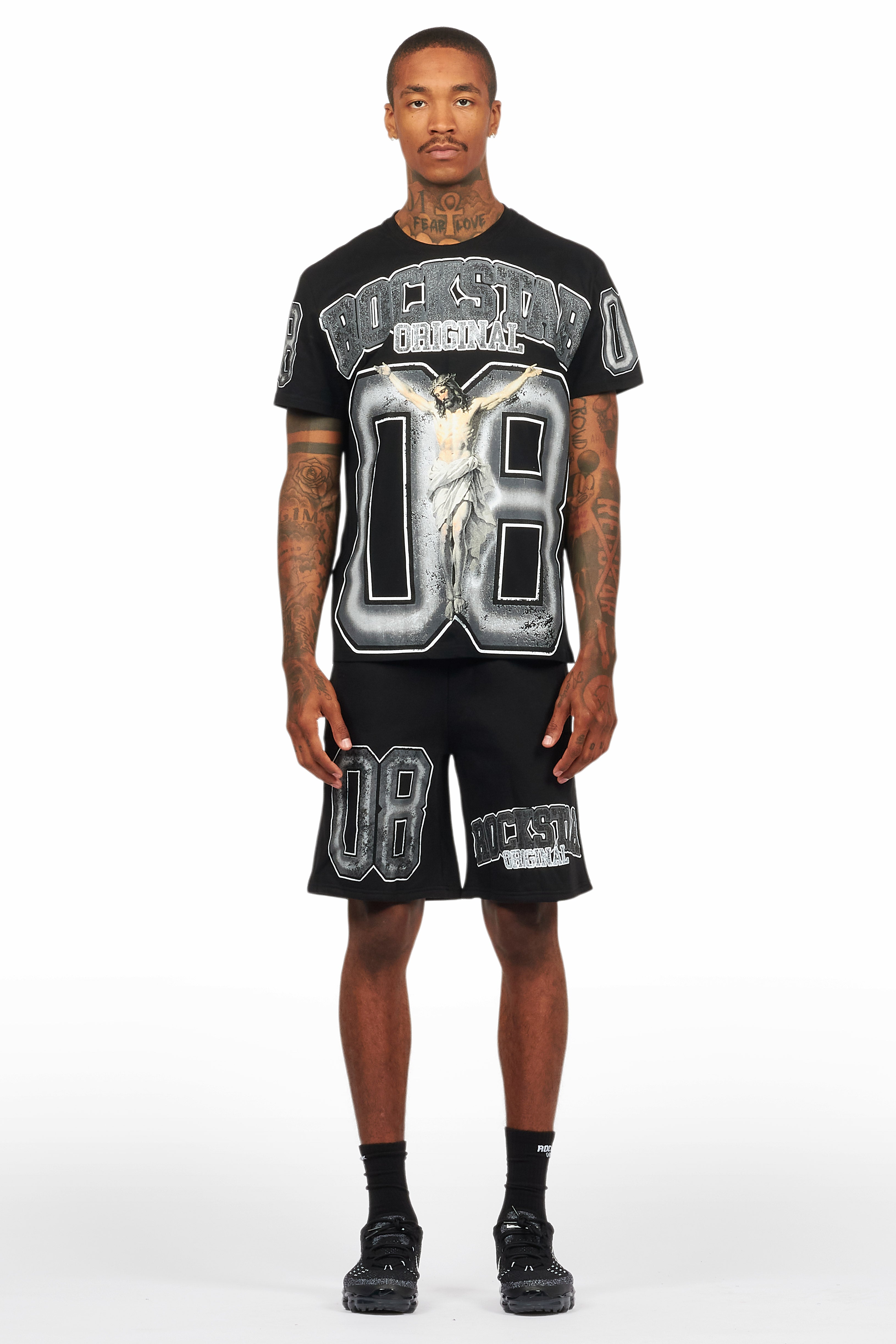 Fields Black/Grey T-Shirt Short Set