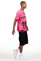 Amos Fuchsia/Black Graphic T-Shirt