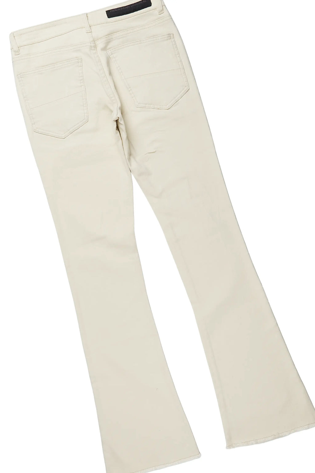 Omer Beige Oversized T-Shirt & Rebel Stacked Flare Jean Bundle