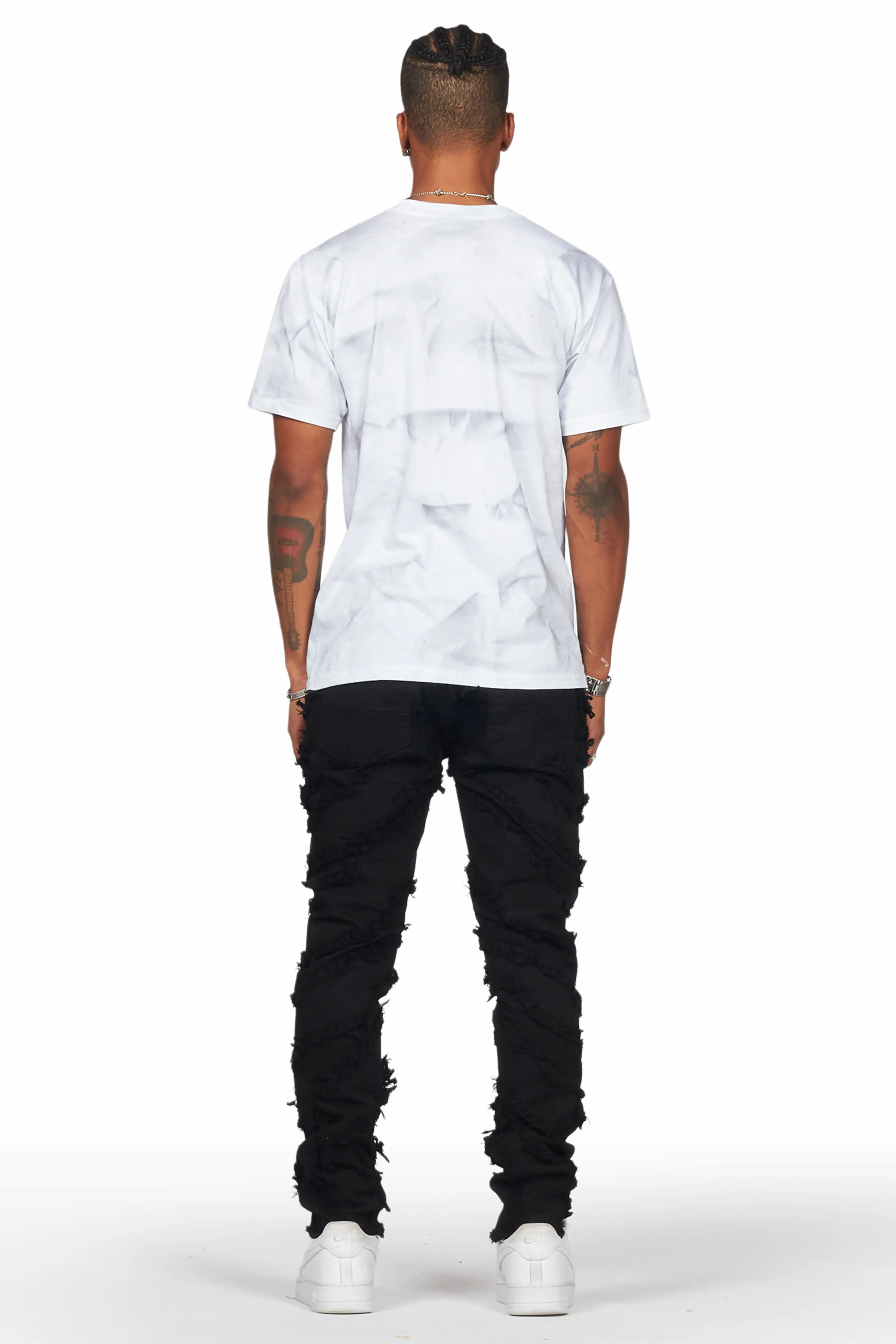 Balta Black Diagonal Patch Skinny Fit Jean