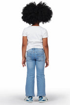 Girls Danna White T-Shirt Flare Jean Set