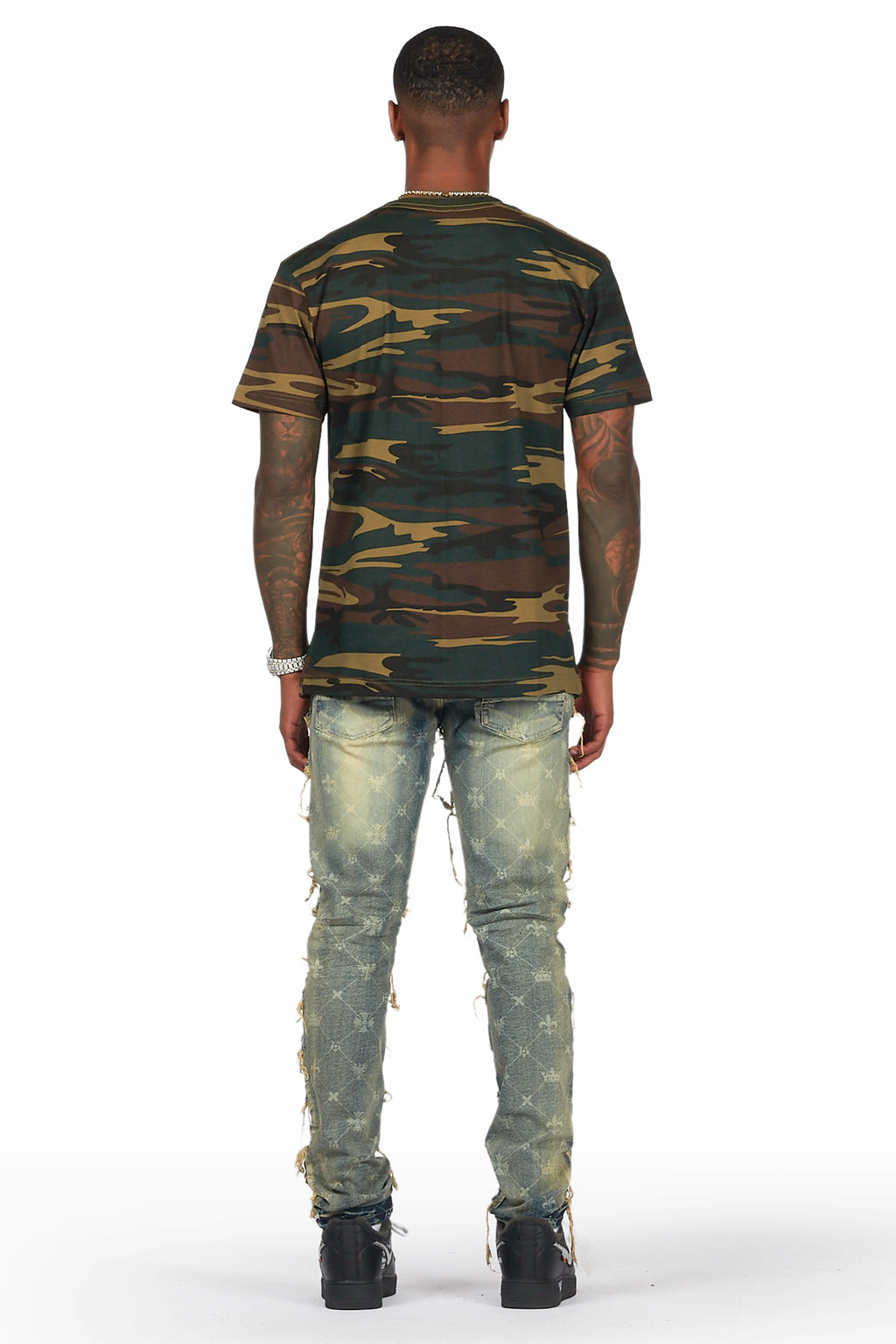 Pasha Indigo Slim Fit Frayed Jean