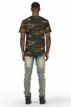 Pasha Indigo Slim Fit Frayed Jean