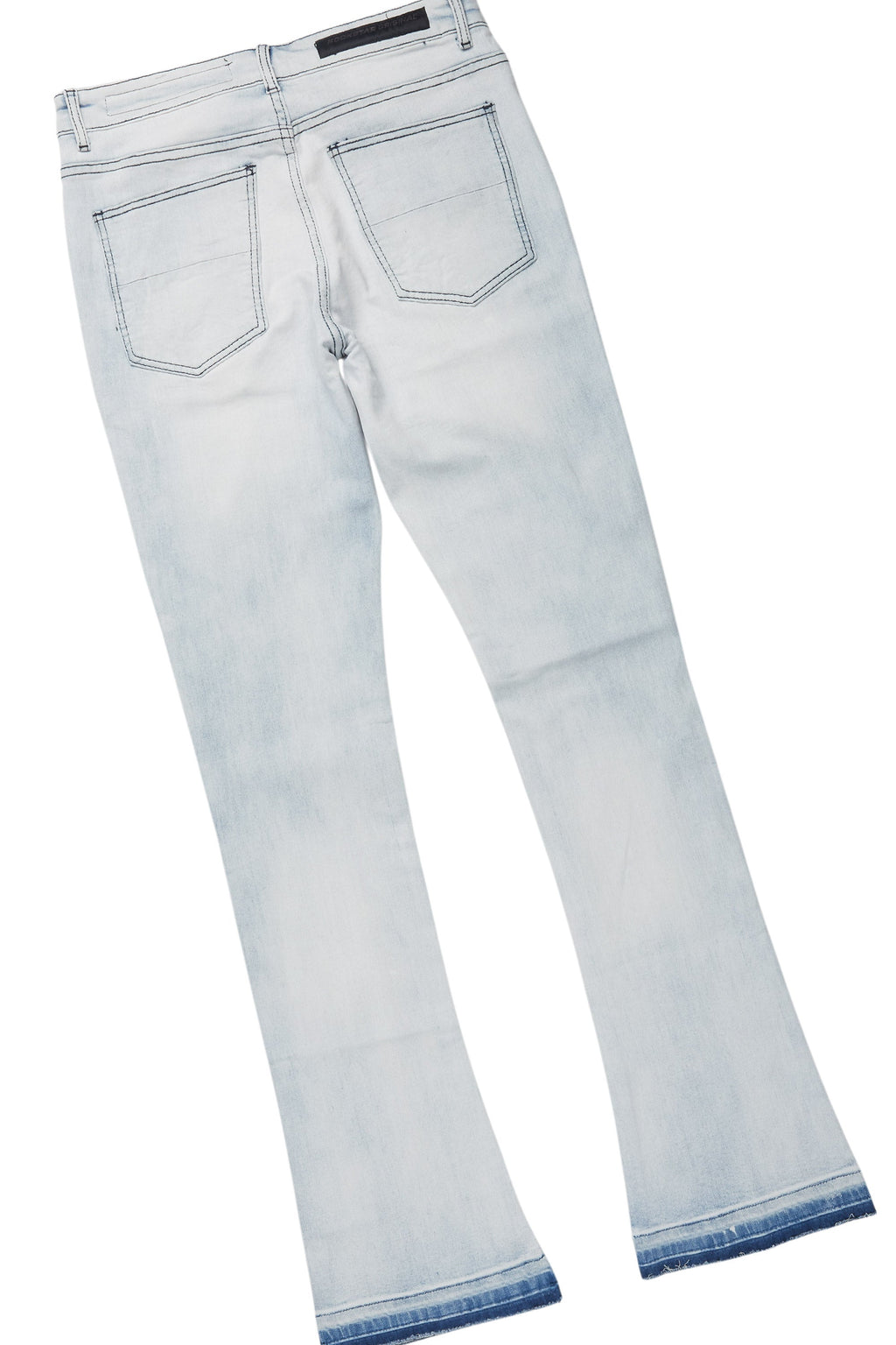 Drako White/Blue Oversized Graphic T-Shirt/Dag Stacked Flare Jean Set