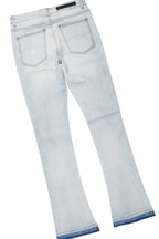 Drako White/Blue Oversized Graphic T-Shirt/Dag Stacked Flare Jean Set