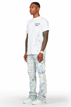 Farren Blue Painter Stacked Flare Jean