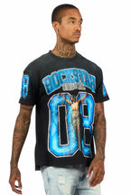 Fields Black/Blue Oversized Graphic T-Shirt