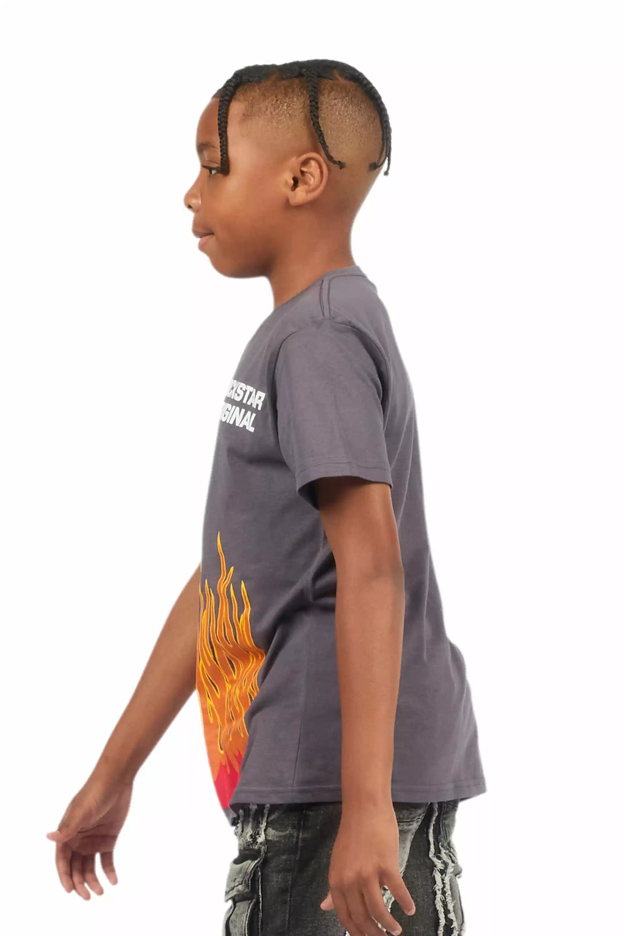 Boys Roeland Denim Blue Graphic T-Shirt