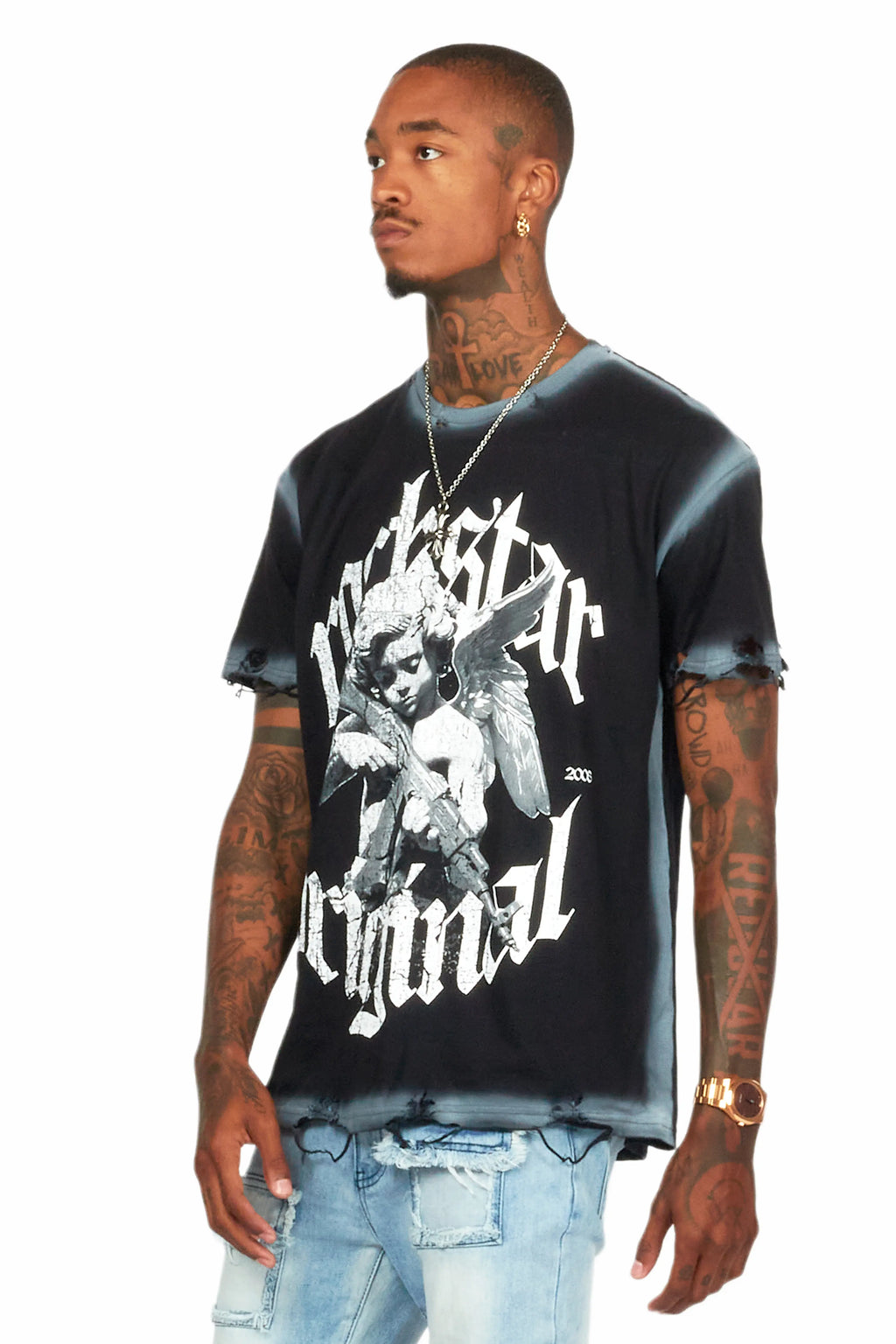 Katz Black Oversized Graphic T-Shirt