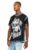 Katz Black Oversized Graphic T-Shirt