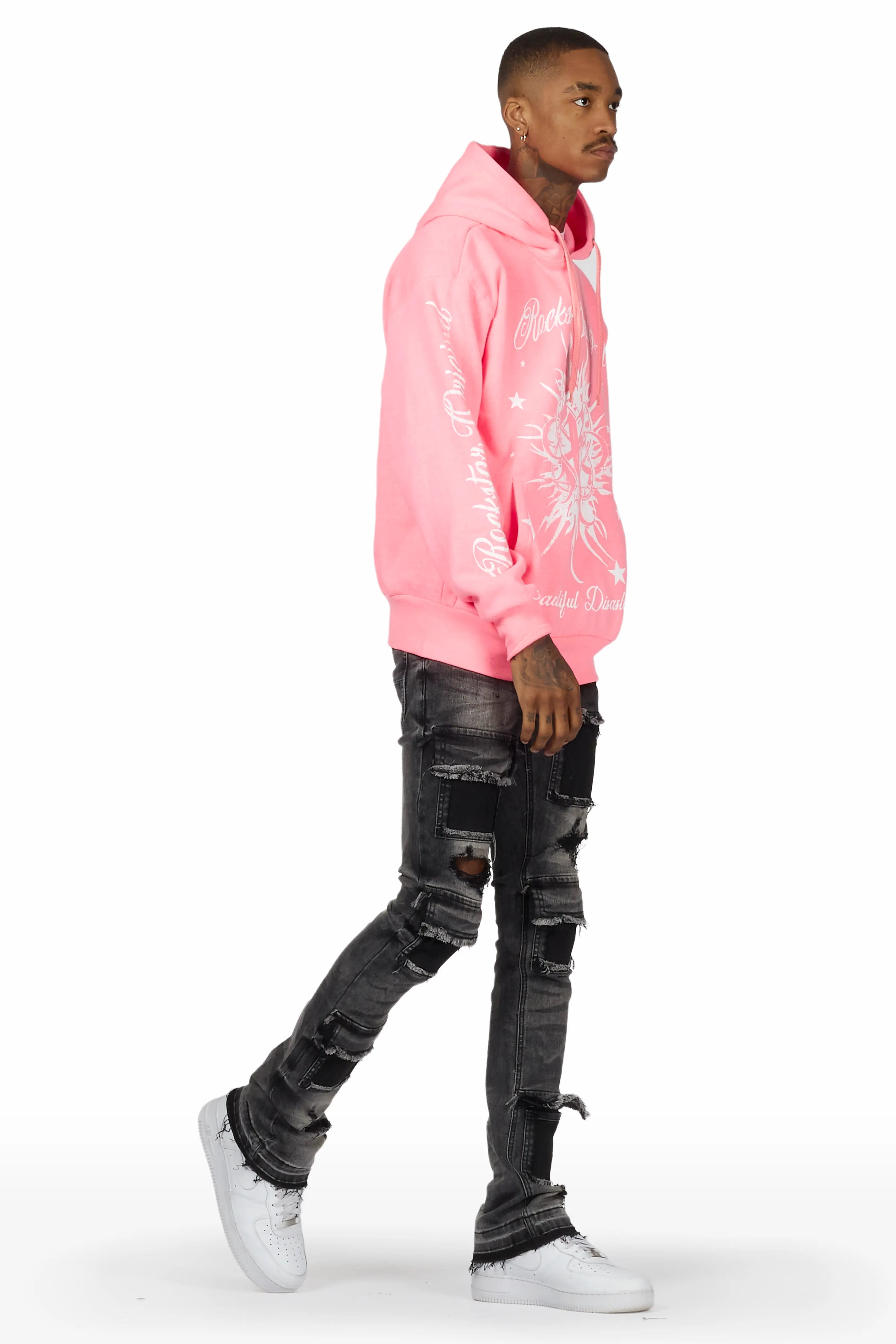 Petrus Grey Stacked Flare Jean