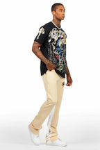 Danby Black/Beige T-Shirt/Baggy Pant Set