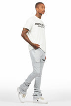 Connor Heather Grey T-Shirt/Stacked Flare Track Set