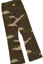 Boys Akio Green Camo Stacked Flare Knitted Mohair Track Set