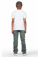 Boys Niaz White T-Shirt/Skinny Stacked Flare Jean Set