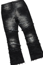 Boys Beau Red/Black Hoodie/Stacked Flare Jean Set