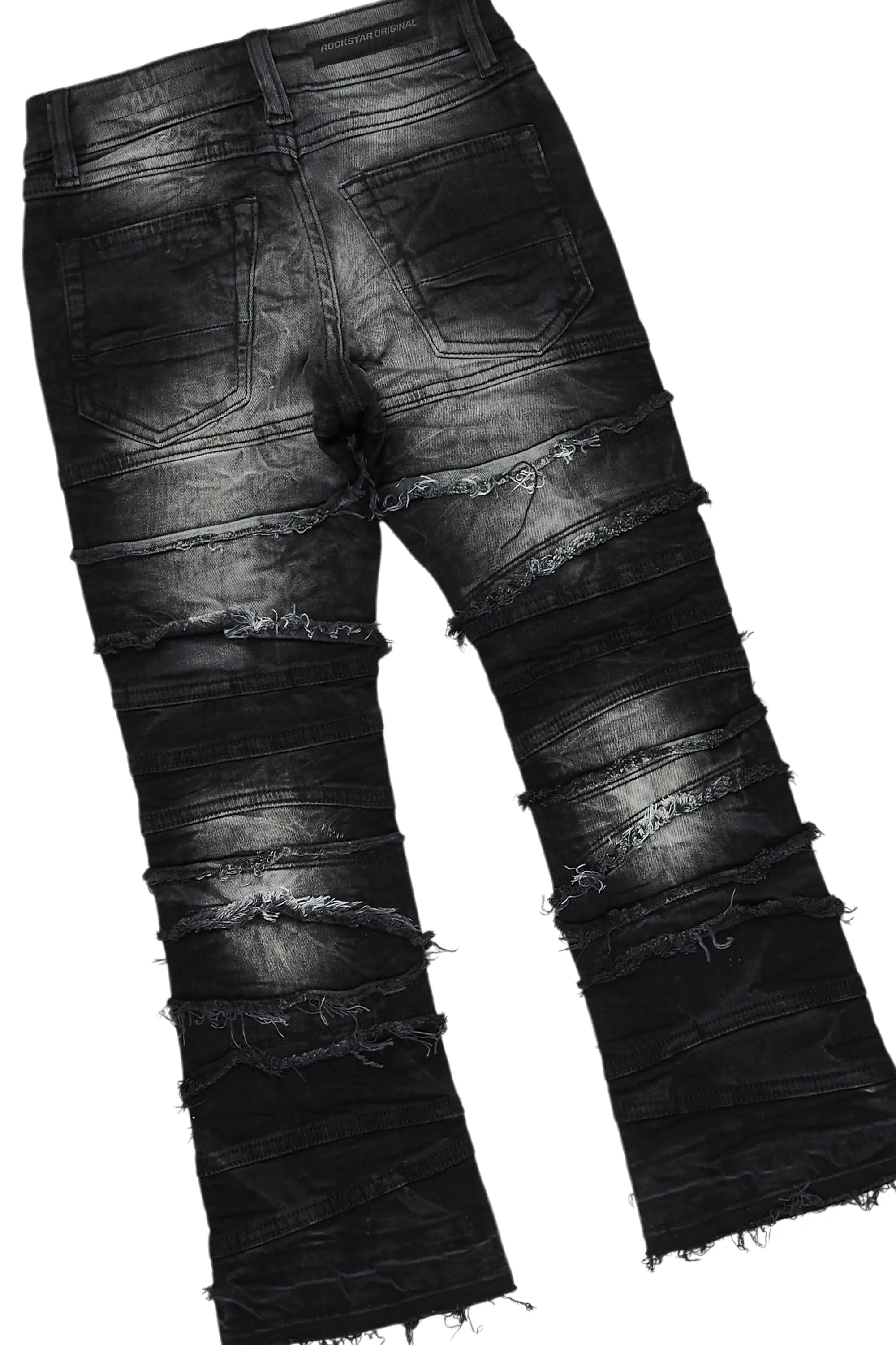 Boys Beau Red/Black Hoodie/Stacked Flare Jean Set