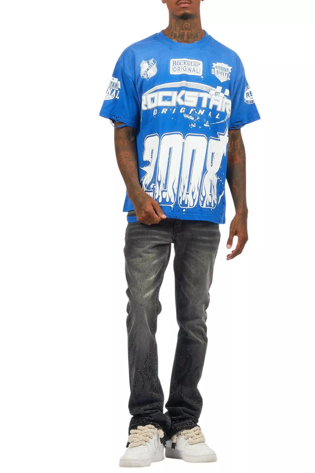 Amos Royal Blue/White Graphic T-Shirt