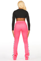 Kevona Neon Pink Super Stacked Track Pant