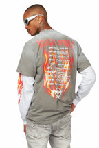 Suspect Charcoal Double Layer Long Sleeve Graphic T-Shirt