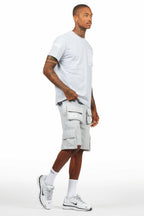 Jash Heather Grey/White Short Set