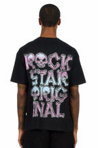 Reece Black Graphic Rhinestone T-Shirt