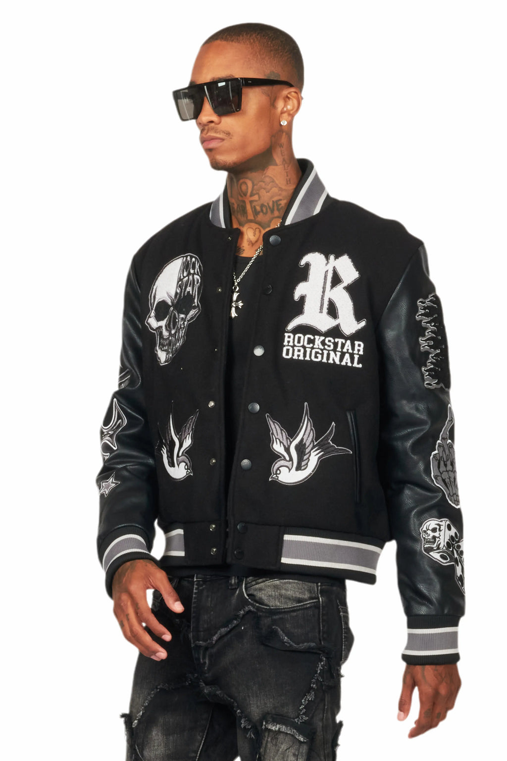 Vidar Black Varsity Jacket