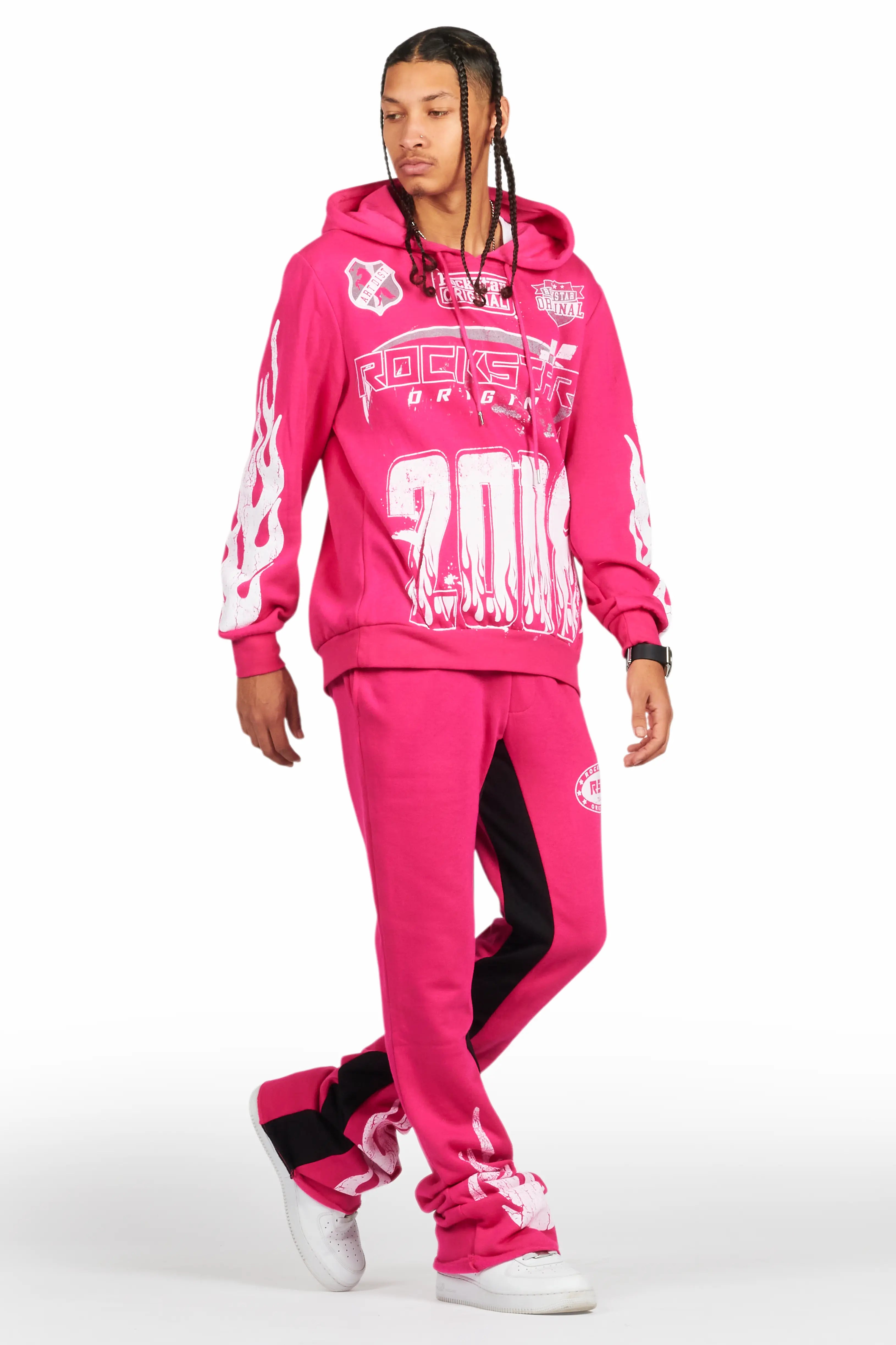 Amos Fuchsia Hoodie/Baggy Track Pant Set