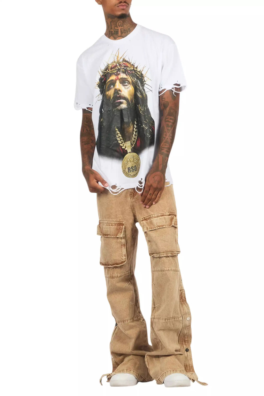 Amina White Oversized Graphic T-Shirt