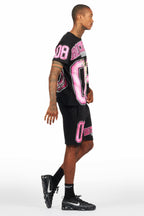 Fields Black/Pink T-Shirt Short Set