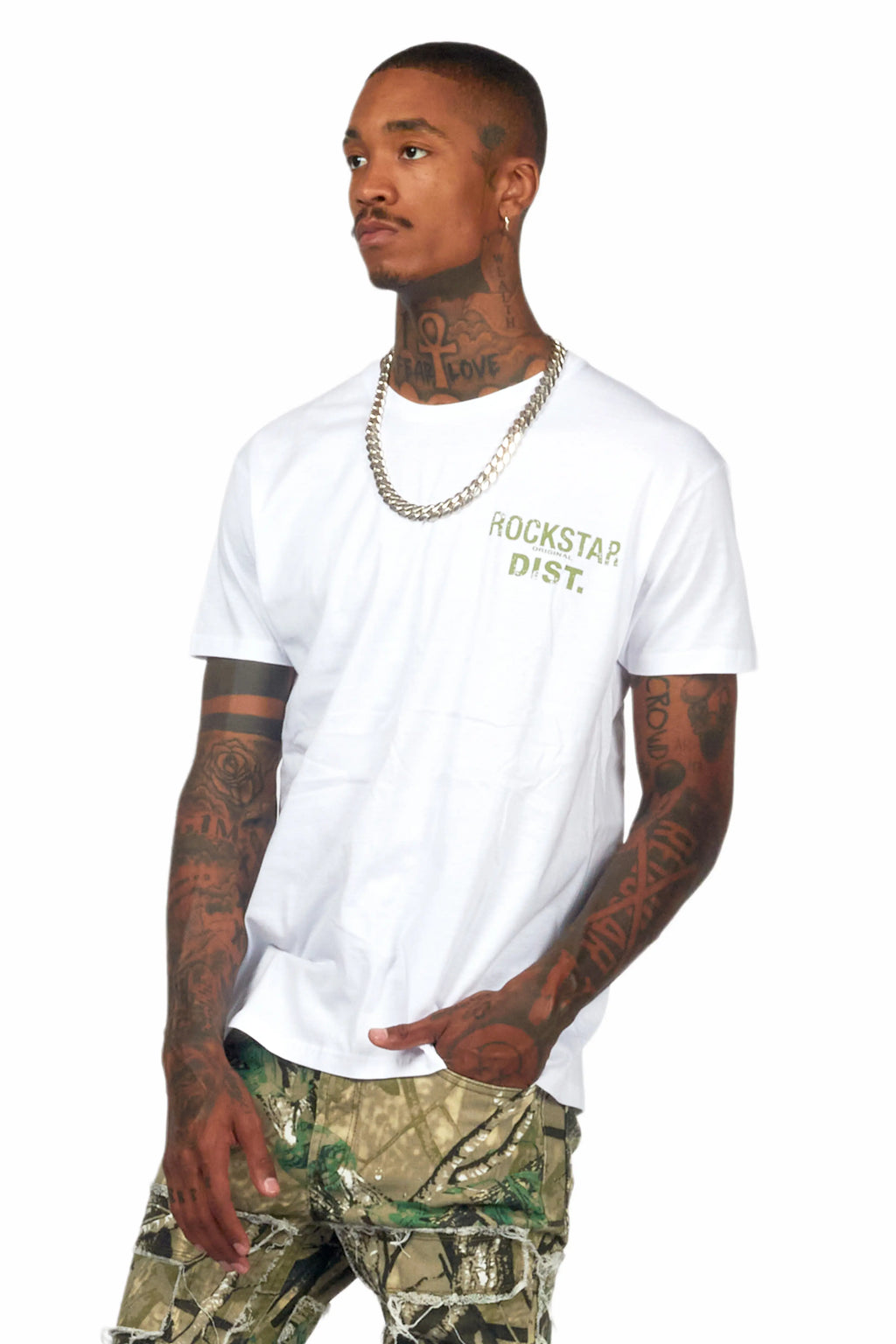 Lake White/Green Graphic T-Shirt