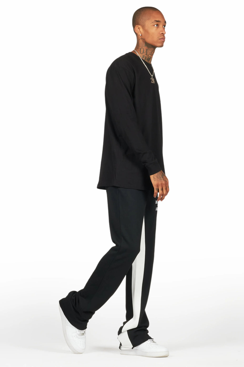 Briggs Black Long Sleeve T-Shirt/Baggy Pant Set
