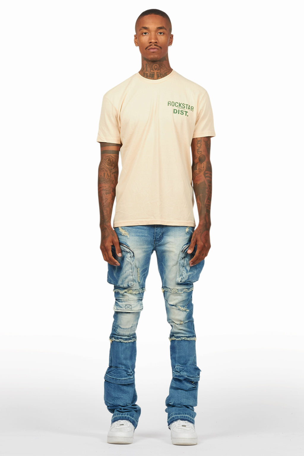 Shift Dirty Blue Stacked Flare Jean