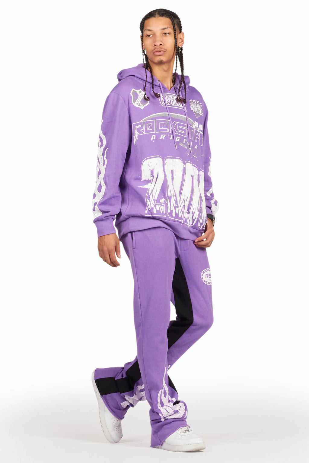 Amos Purple Hoodie/Baggy Track Pant Set